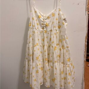 Altar'd State White and Yellow Floral Kids Dress